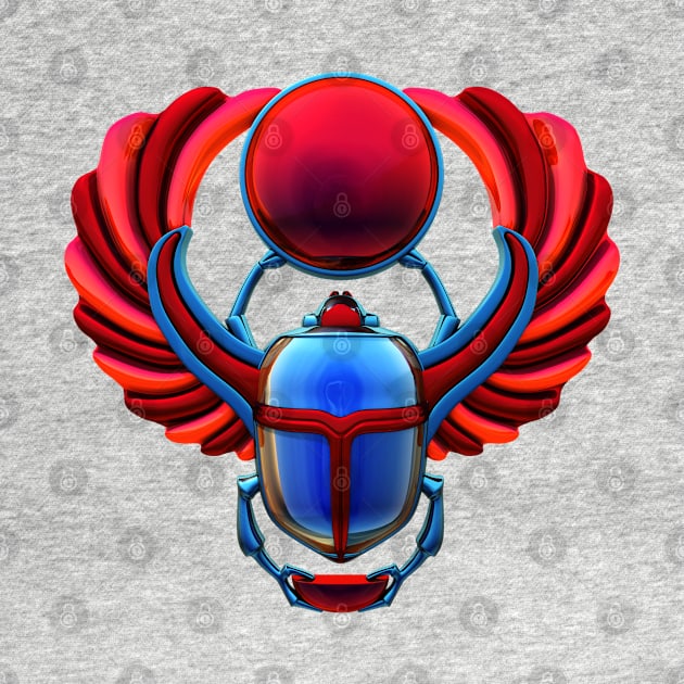 Colorful Egyptian Scarab by Packrat